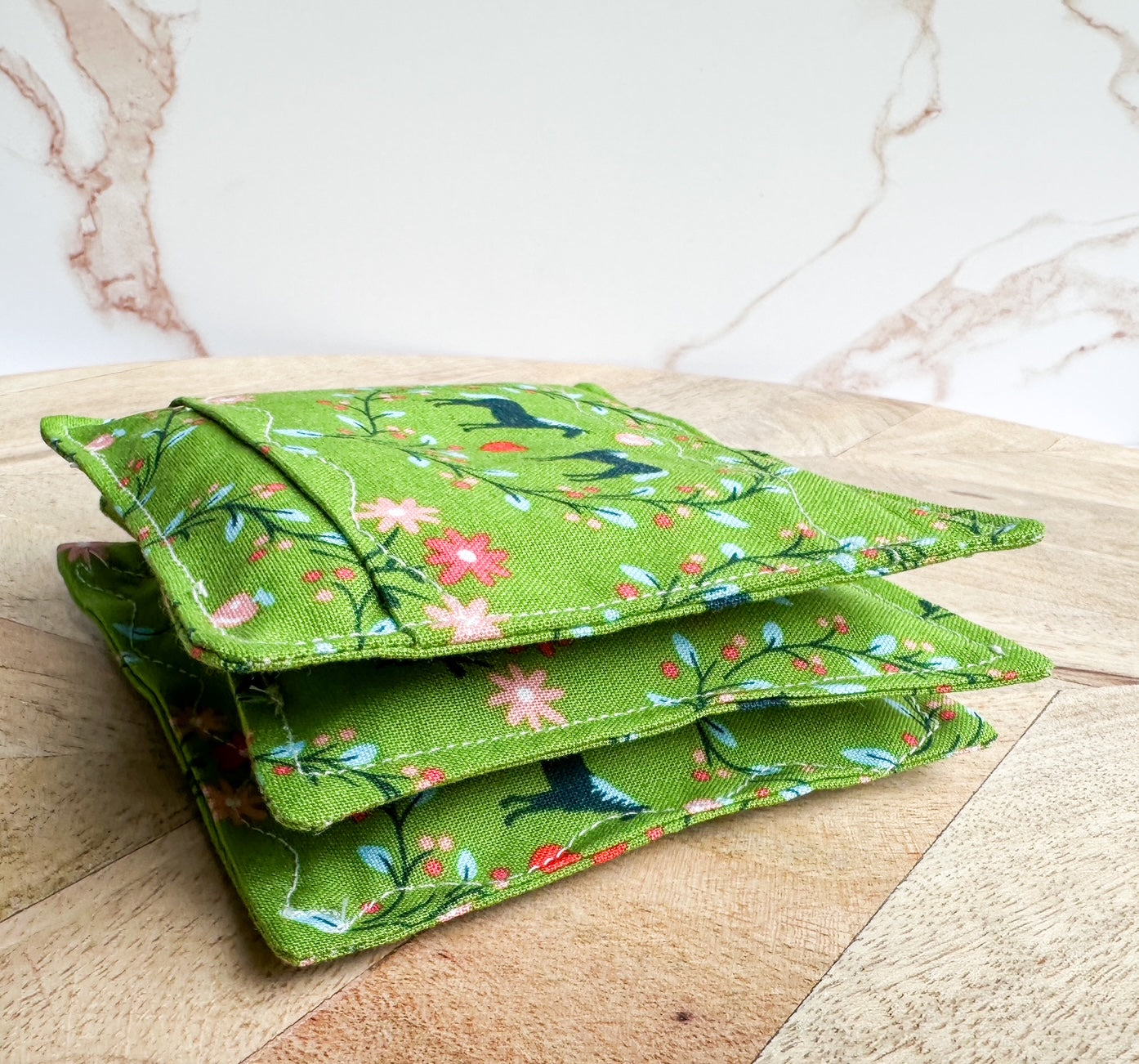 Lavender Sachet Trio - Horses in Green