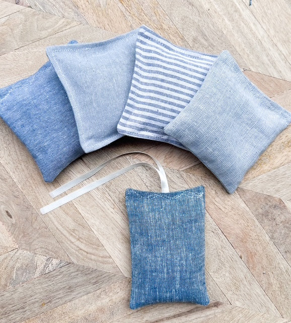 Lavender Sachet Set of 5 - Blue Shades