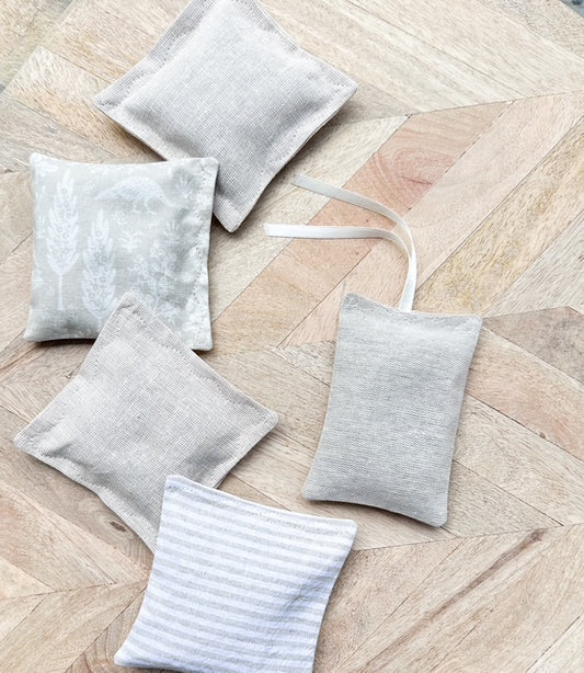Lavender Sachet Set of 4 - Natural and Cream Neutrals