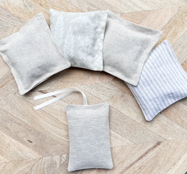 Lavender Sachet Set of 4 - Natural and Cream Neutrals