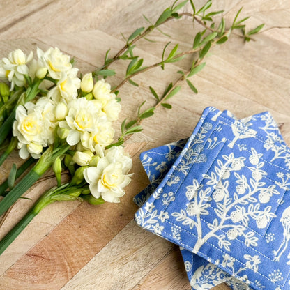 Quilted Lavender Sachets (set of 2) - Blue and White