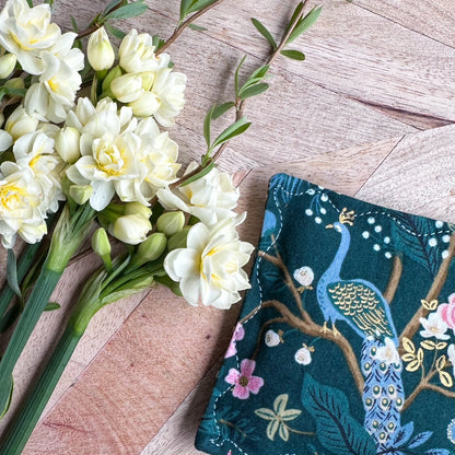 Lavender Sachet Trio - Peacock Floral in Dark Green