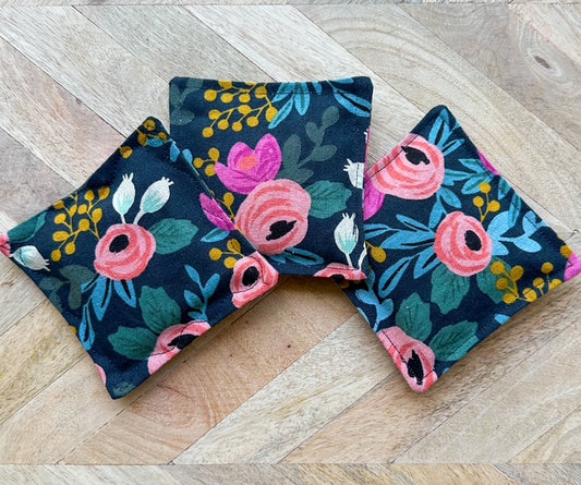 Lavender Sachet Trio - Navy Blue Canvas Floral