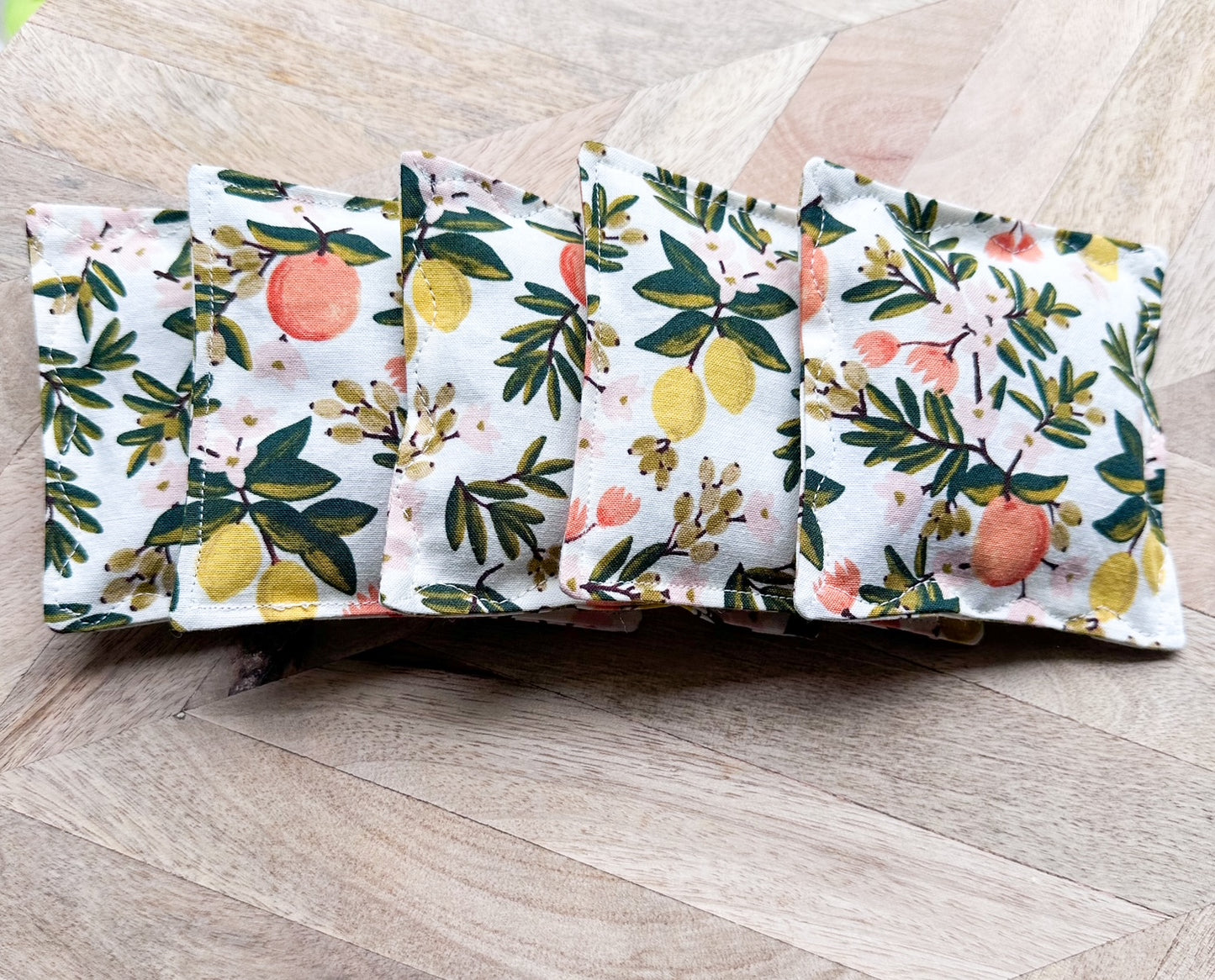 Lavender Sachet Set of 5 - Summer Citrus Floral in Cream