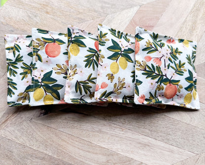 Lavender Sachet Set of 5 - Summer Citrus Floral in Cream