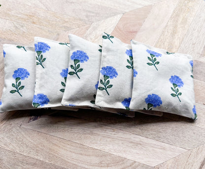 Lavender Sachet Set of 5 - Blue Cornflower Print
