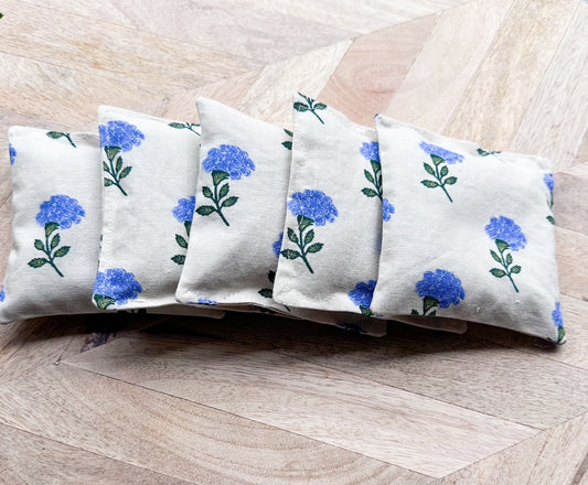 Lavender Sachet Set of 5 - Blue Cornflower Print