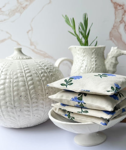 Lavender Sachet Set of 5 - Blue Cornflower Print