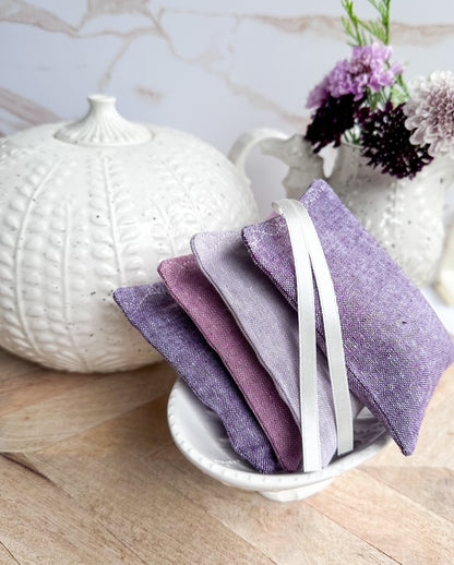 Lavender Sachet Set of 4 - Mauve, lavender, and plum shades
