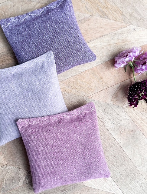 Lavender Sachet Set of 4 - Mauve, Lilac, and Plum