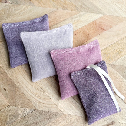 Lavender Sachet Set of 4 - Mauve, lavender, and plum shades